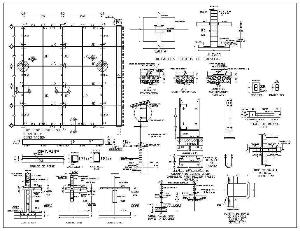 Foundation Details,Concrete details,beam,floor design,civil base,types of foundation,steelframe,pile